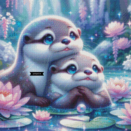 Diamond Painting Otter Friends ©Lexxy Ai