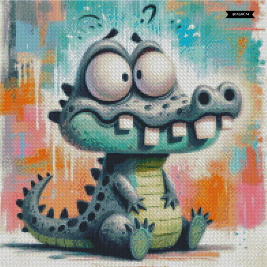 Diamond Painting Crazy Crocodile ©salzkatze.ai