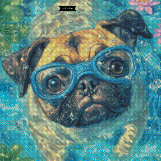 Diamond Painting Taucher auf vier Pfoten ©trudis_ai_art