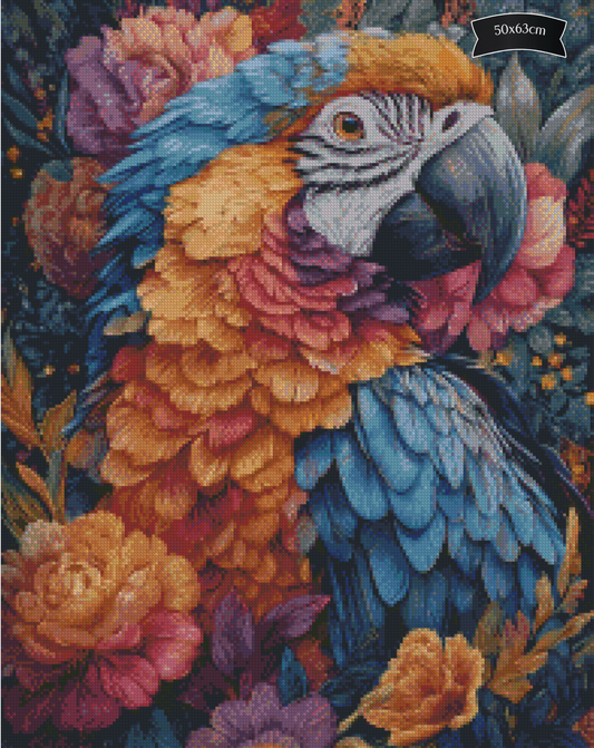 Diamond Painting Tropischer Papagei von Salzkatze.ai
