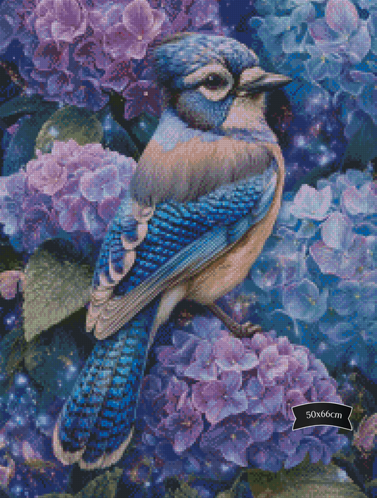 Diamond Painting Gesang zwischen Hortensien von Sandrietta_ai