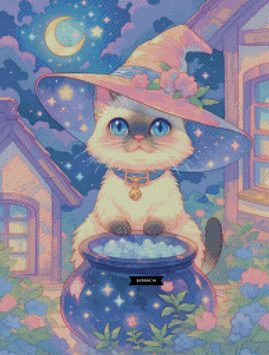Diamond Painting Meowgical Night ©salzkatze.ai