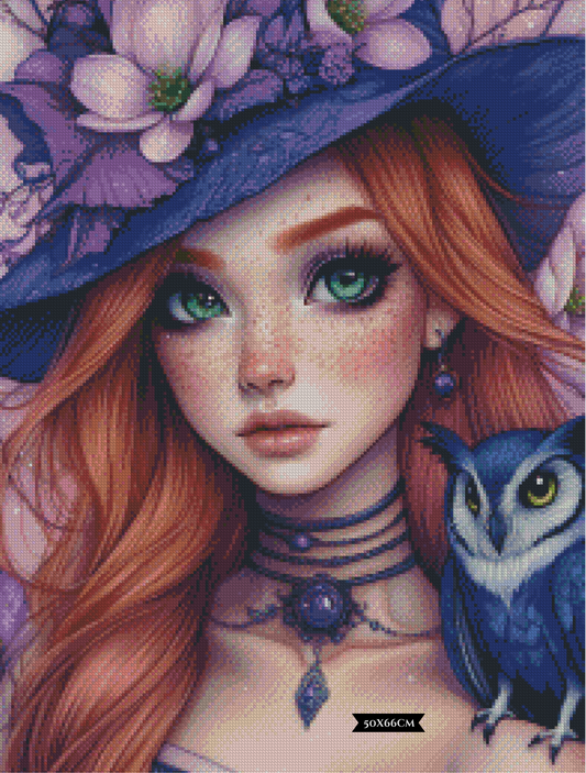 Diamond Painting Die Seherin mit Eulenblick ©trudis_ai_art