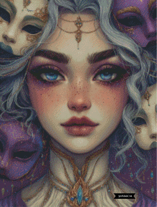 Diamond Painting Mysterium der Masken ©trudis_ai_art