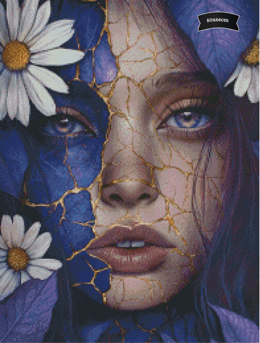 Diamond Painting Wenn Risse erblühen von Trudis_ai_art