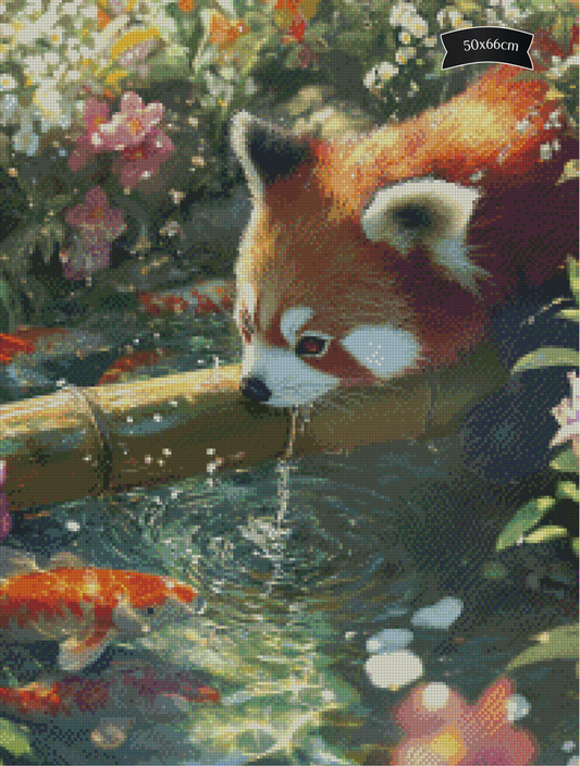 Diamond Painting Der rote Wächter des Teiches von Sakura.cherry.ai