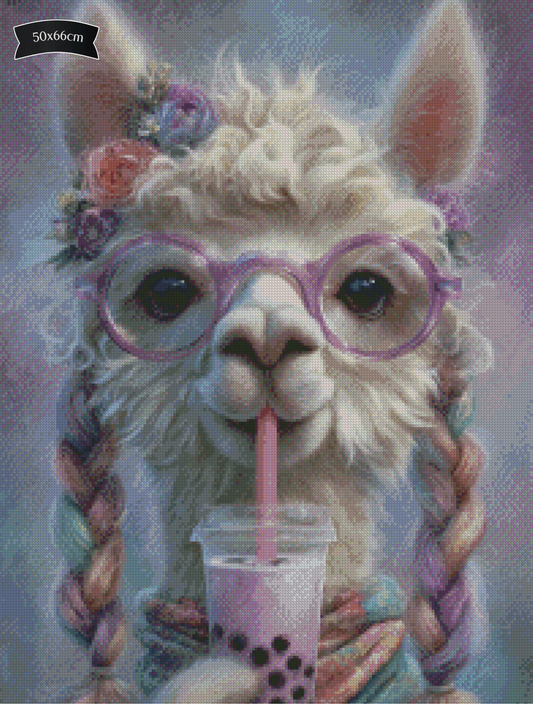 Diamond Painting Alpaca Aesthetic von Salzkatze.ai