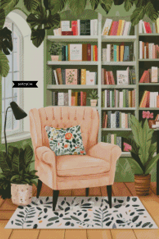 Diamond Painting Reading Corner ©salzkatze.ai