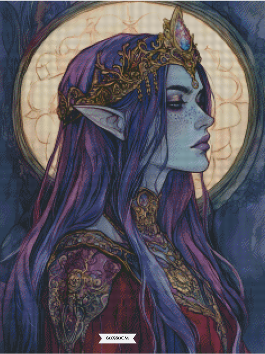 Diamond Painting Mondkind in Purpur ©trudis_ai_art