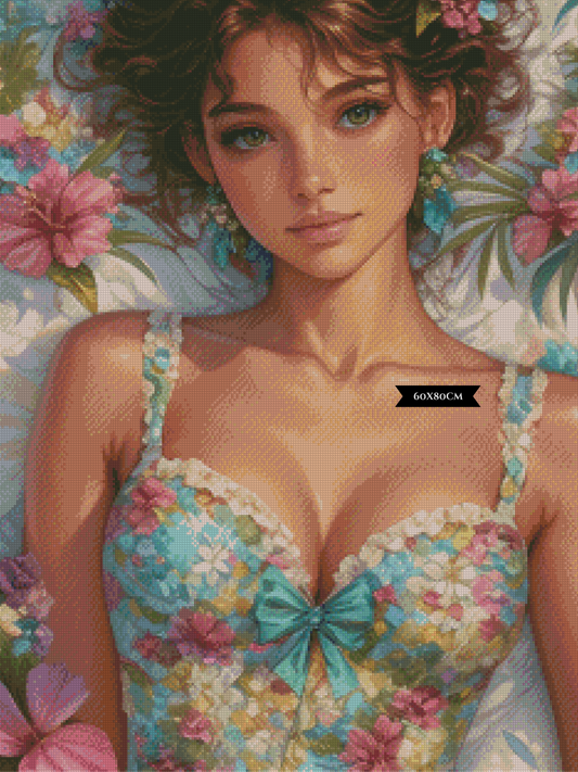 Diamond Painting Her Blooming Silence ©trudis_ai_art