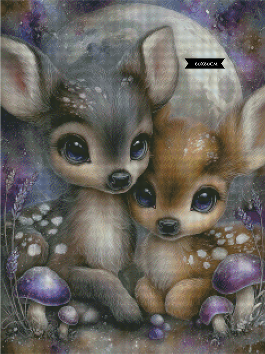 Diamond Painting Luna & Lior – Freunde im Mondlicht ©Elly_A.I