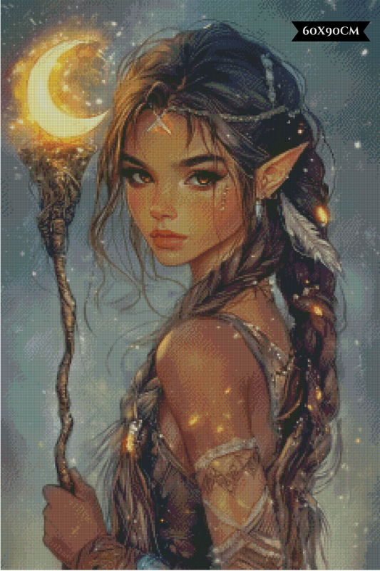 Diamond Painting Guardian Of The Crescent Moon ©salzkatze.ai