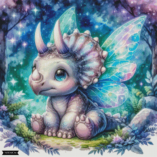 Diamond Painting Fairy Triceratops ©salzkatze.ai