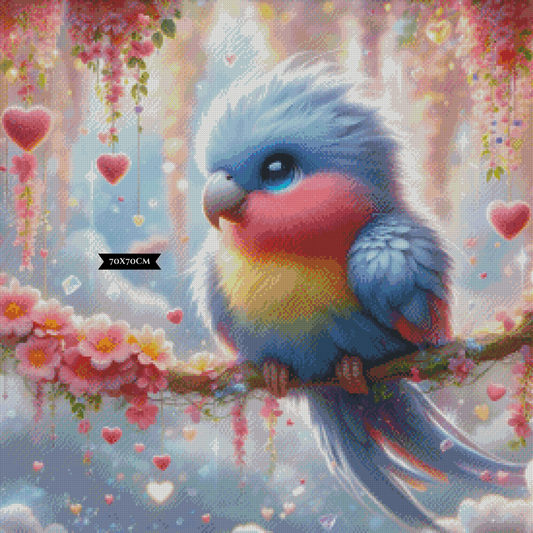 Diamond Painting Samtfeder im Herzregen ©Lexxy Ai