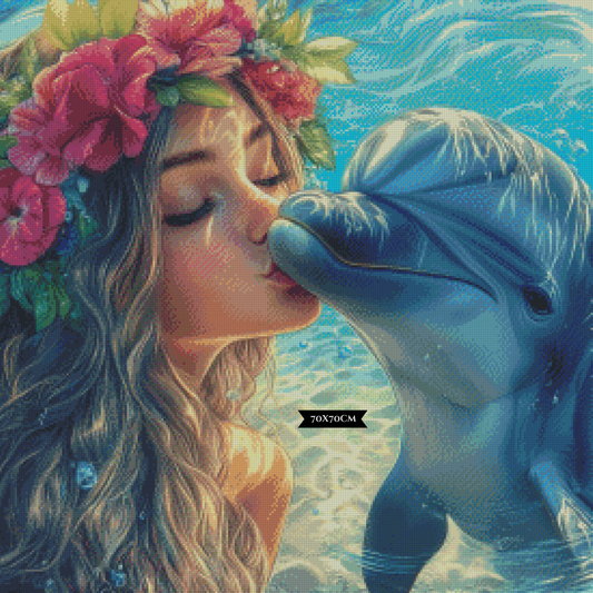 Diamond Painting Delfinträume im Azurblau ©trudis_ai_art
