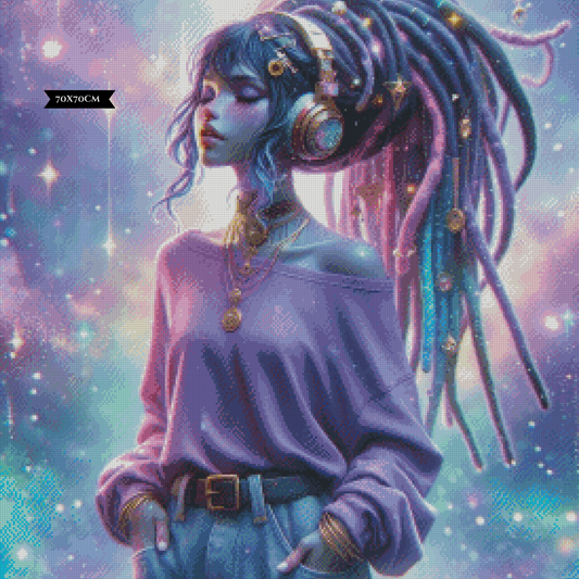 Diamond Painting Kosmische Melodien im Sternenlicht ©Lexxy Ai