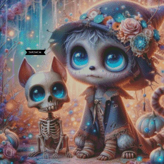 Diamond Painting Zwischen Kürbissen und Knochen ©Lexxy Ai