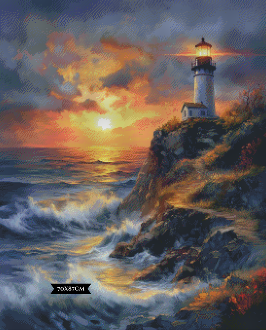 Diamond Painting Guiding Light At Sunset ©salzkatze.ai