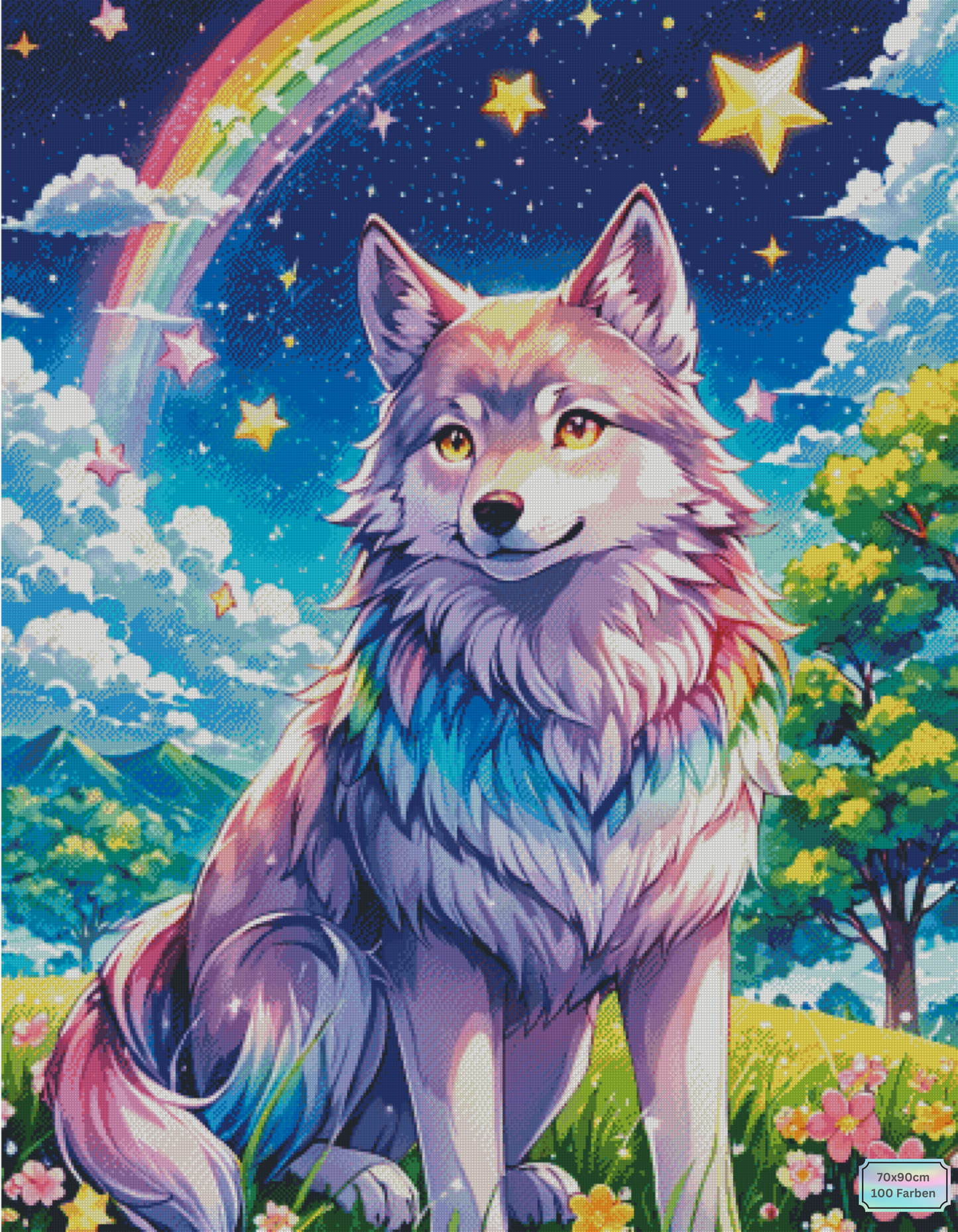 Rainbow Wolf ©sakura.cherry.ai