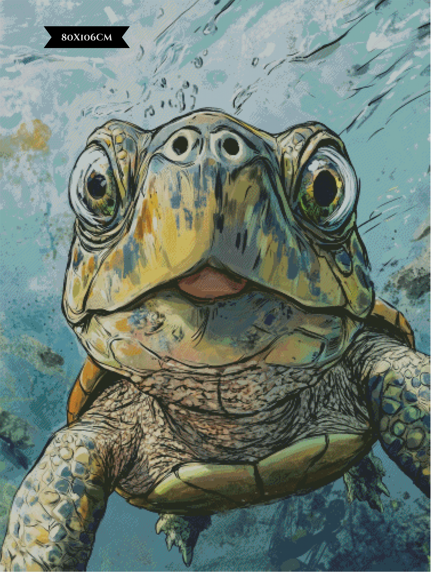 Diamond Painting Curious Turtle ©salzkatze.ai