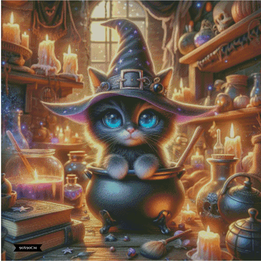 Diamond Painting Witches Cat ©Lexxy Ai