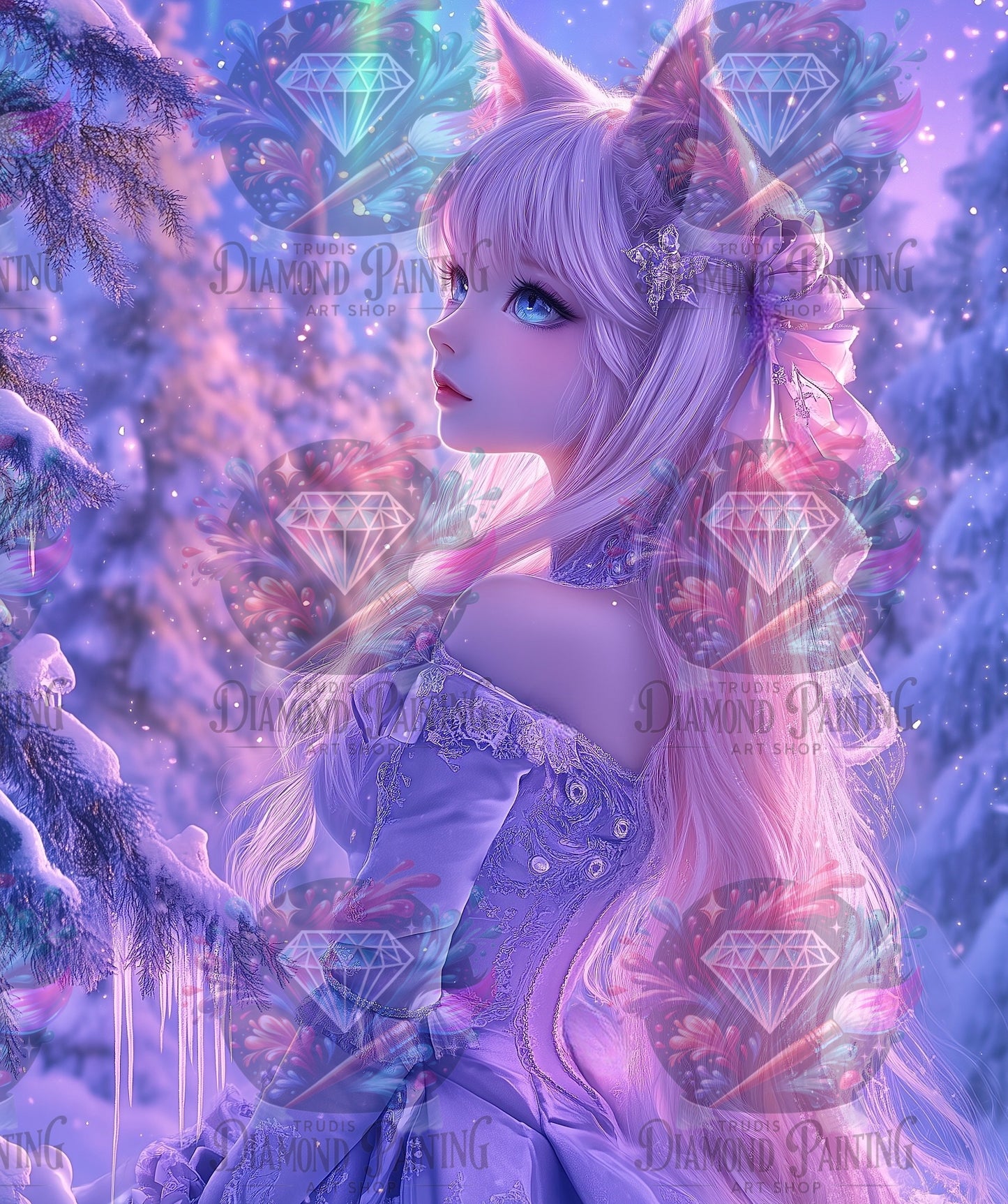 Diamond Painting Auroras Winterpfad von Traumpixxel