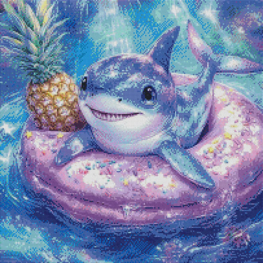 Full Fairy Dust Silver Diamond Painting Donut Diver von trudis_ai_art