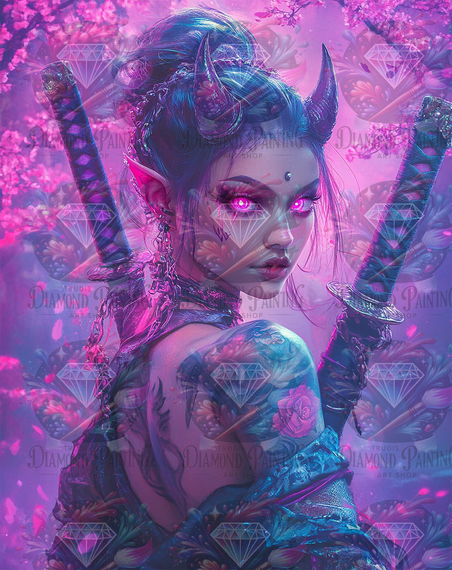 Diamond Painting Purple Oni von Sandrietta_ai