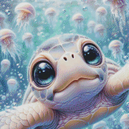 Full Fairy Dust Silver Diamond Painting Shimmering Ocean von MoozyJo.ai