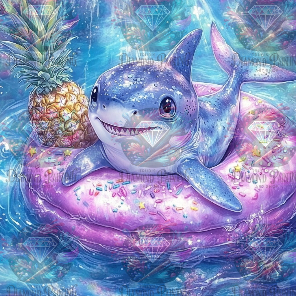 Full Fairy Dust Silver Diamond Painting Donut Diver von trudis_ai_art