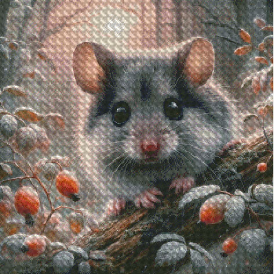 Diamond Painting Mouse In The Mizzle von MoozyJo.ai