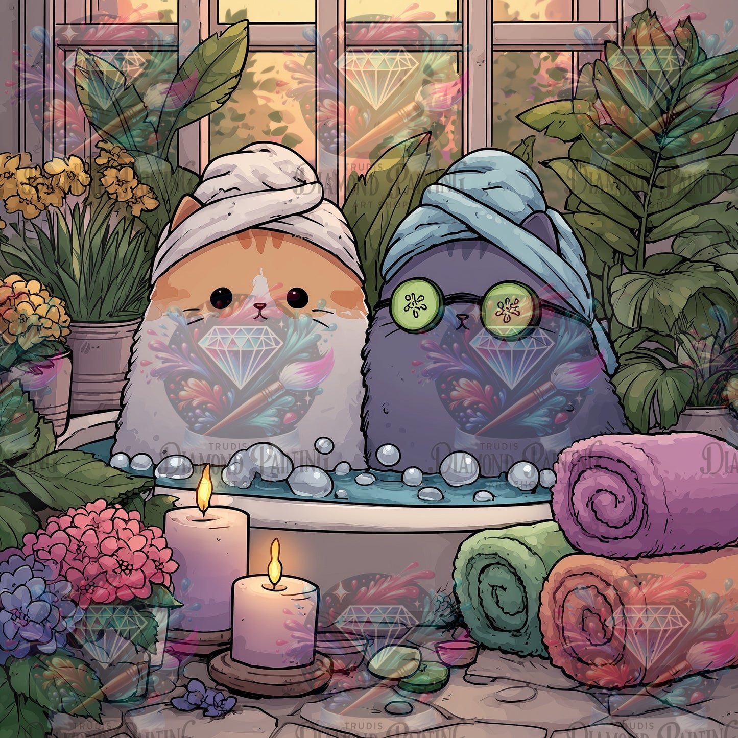 Diamond Painting Spa Day ©salzkatze.ai
