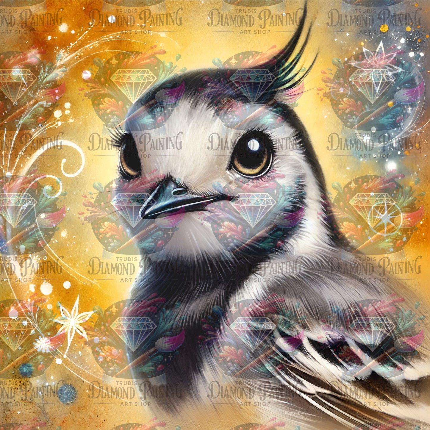 Diamond Painting Waddles The Wagtail ©MoozyJo.ai