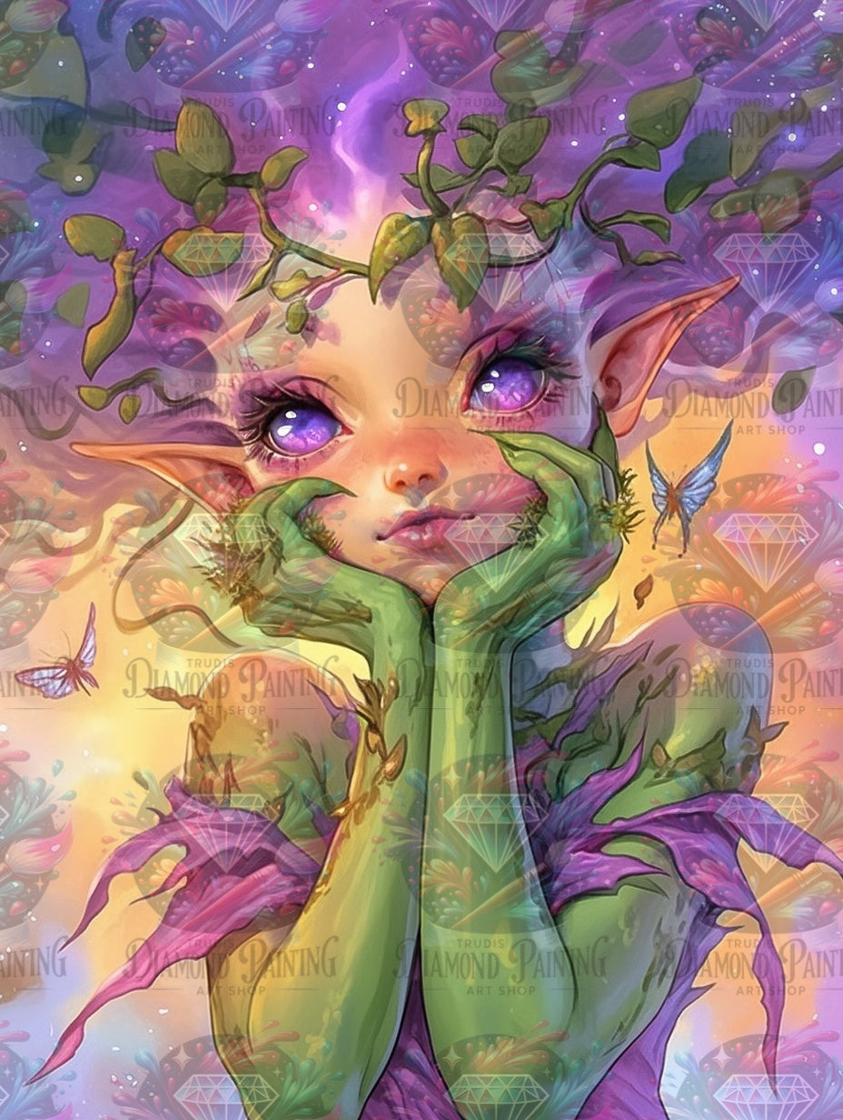 Diamond Painting Kind des dämmernden Hains ©finira_artist