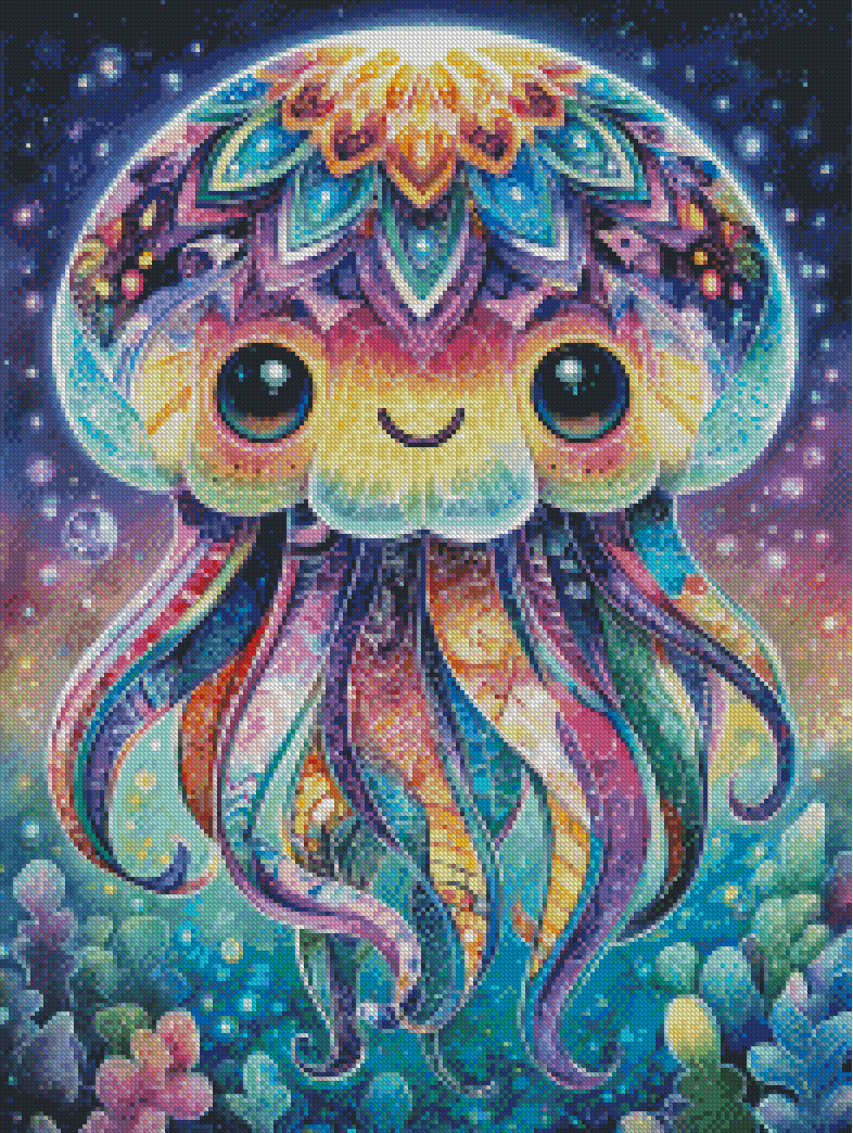 Diamond Painting Regenbogenqualle von Salzkatze.ai