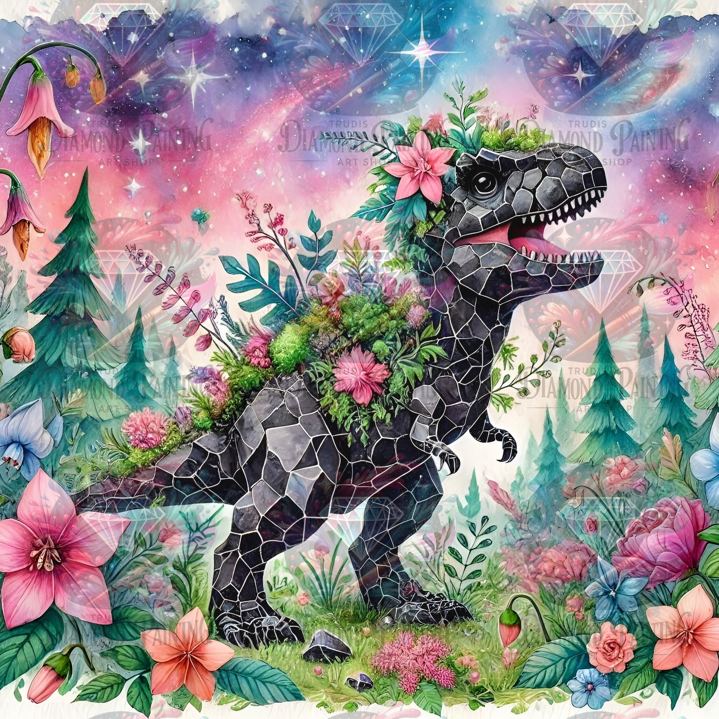 Diamond Painting Jurassic Gems - T-Rex ©salzkatze.ai