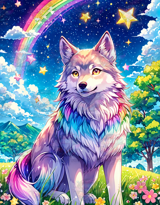 Rainbow Wolf ©sakura.cherry.ai