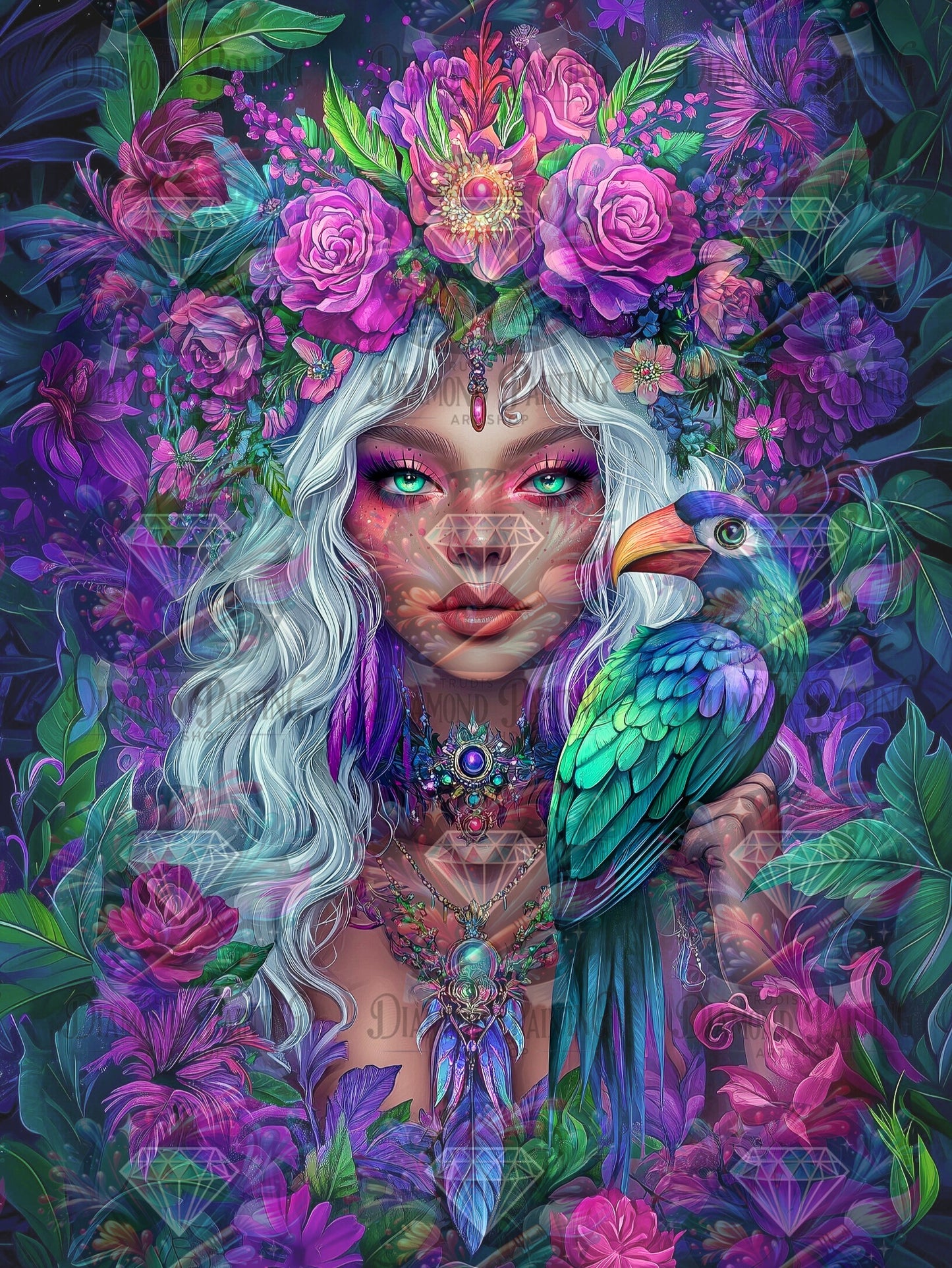 Diamond Painting Die Königin der wilden Farben ©sandrietta_ai