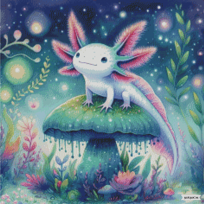 Diamond Painting Axolotl's Night Wish ©finira_artist