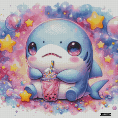 Bubble Tea Buddies - Sharky ©salzkatze.ai