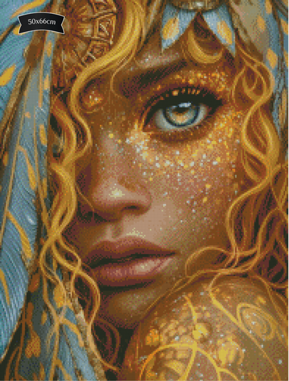 Diamond Painting Tochter des Goldlichts von Sandrietta_ai