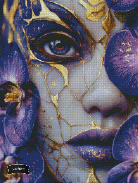 Diamond Painting Fragmente des violetten Lichts von Sandrietta_ai