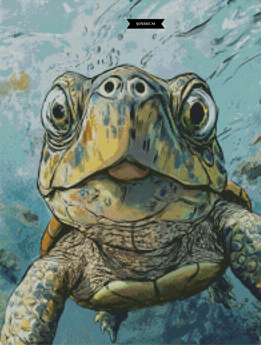 Diamond Painting Curious Turtle ©salzkatze.ai