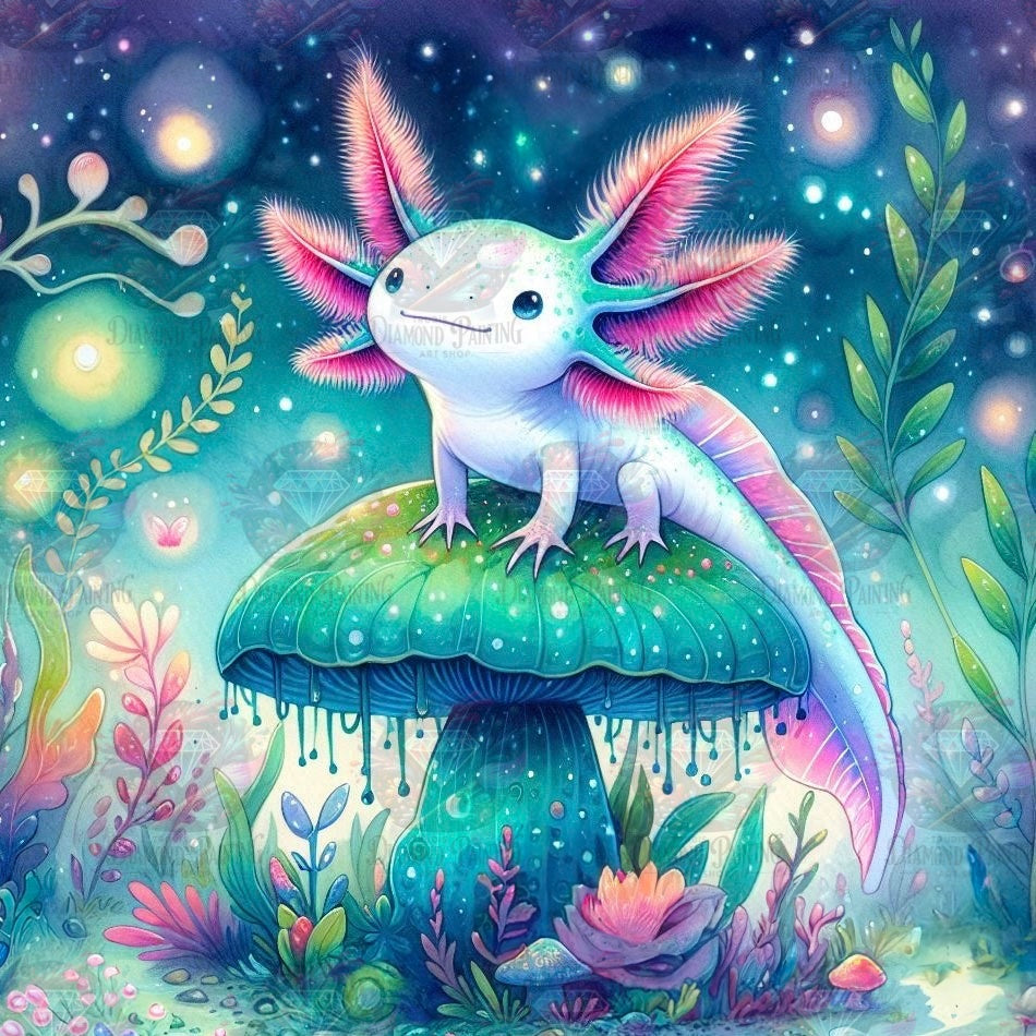 Diamond Painting Axolotl's Night Wish ©finira_artist