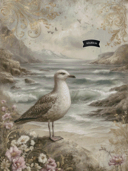 Diamond Painting Sehnsucht in Grau und Gold von Trudis_ai_art