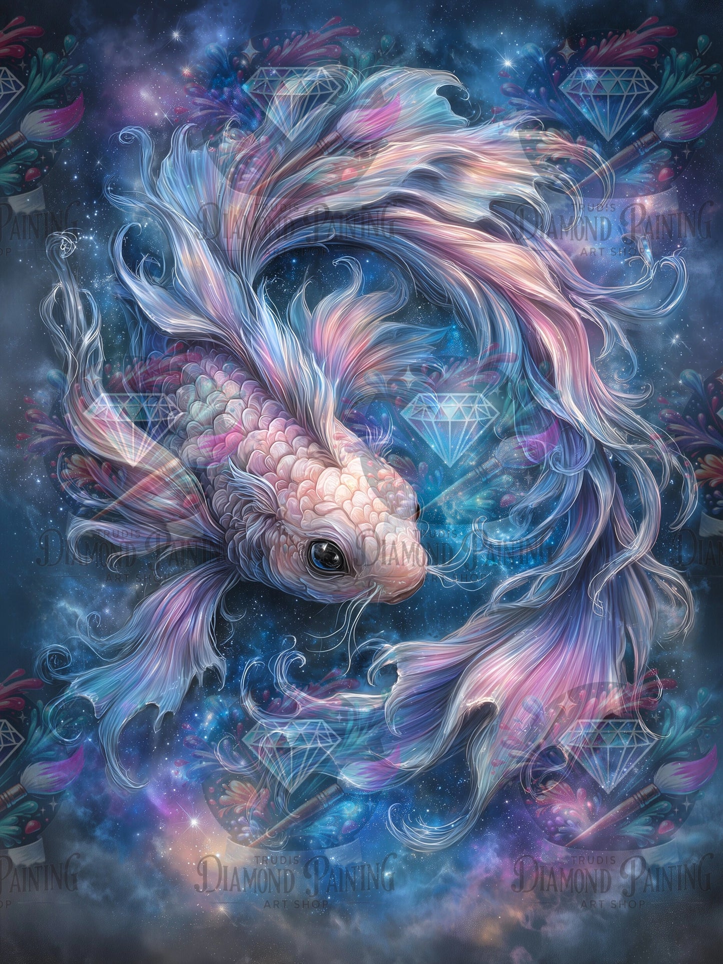 Diamond Painting Zwischen den Welten (Fische) ©salzkatze.ai