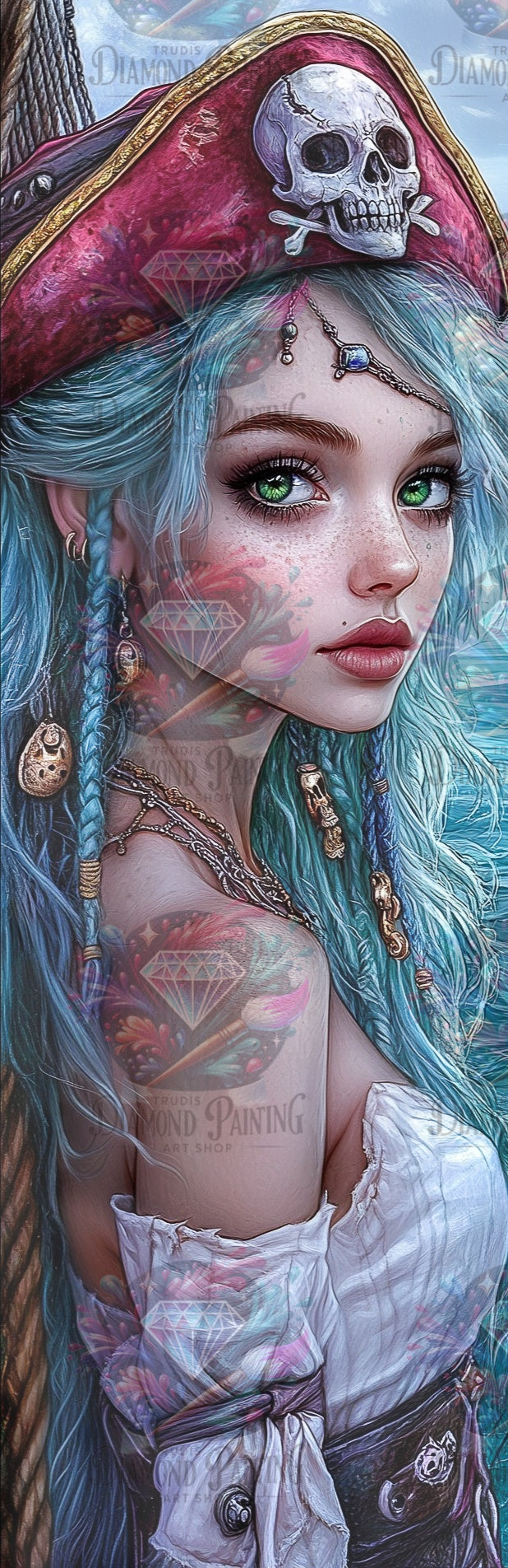 Diamond Painting Die Smaragdsirene von Trudis_ai_art