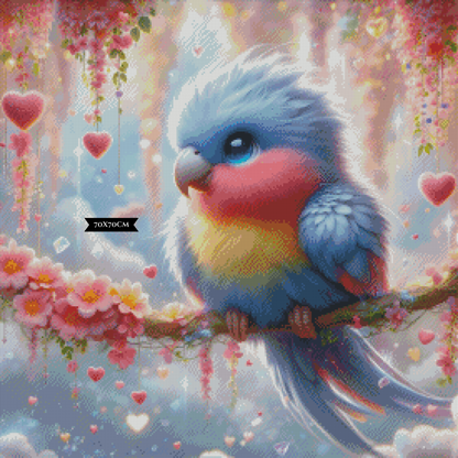 Diamond Painting Samtfeder im Herzregen ©Lexxy Ai