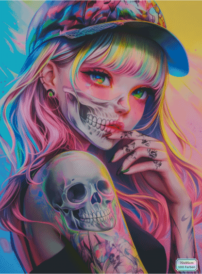 Rainbow Skull Girl ©salzkatze.ai