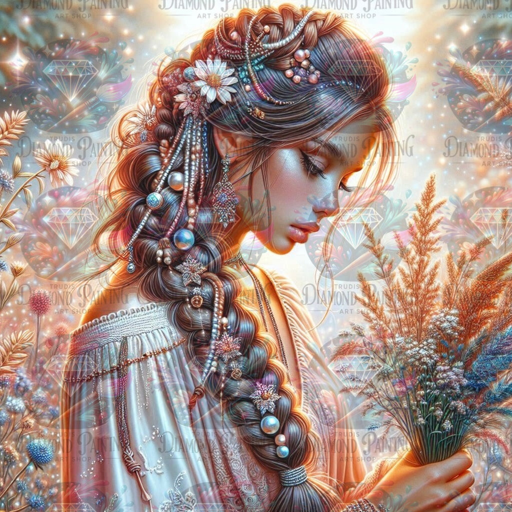 Diamond Painting Flüsterin des goldenen Feldes ©Lexxy Ai